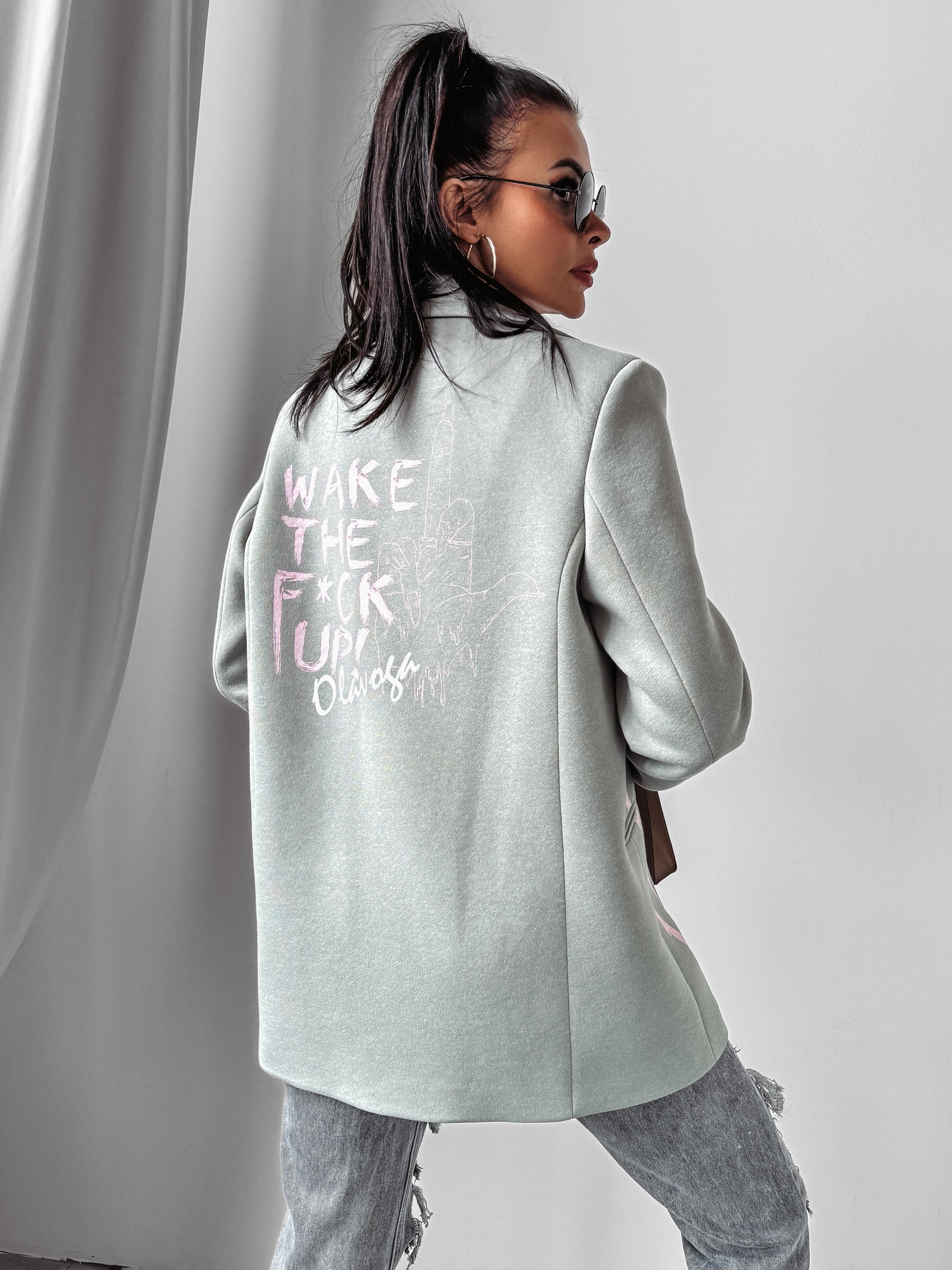 Marynarka logowana oversize Orega Ola Voga szara