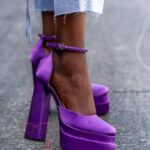 Sandały na platformie Madam Sukses fioletowe