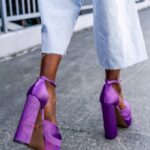 Sandały na platformie Madam Sukses fioletowe