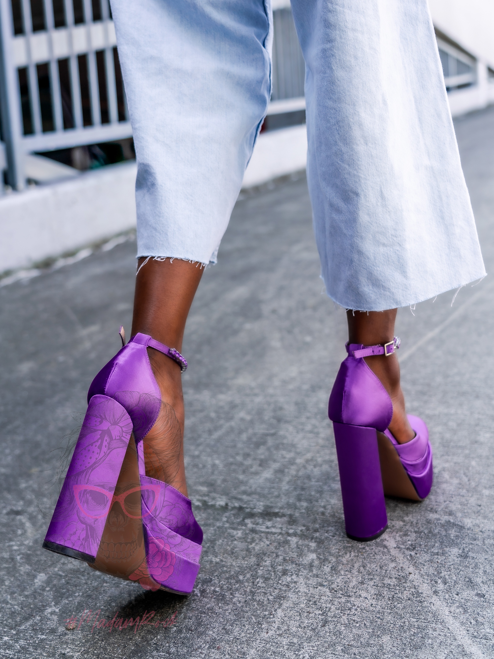 Sandały na platformie Madam Sukses fioletowe