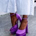 Sandały na platformie Madam Sukses fioletowe