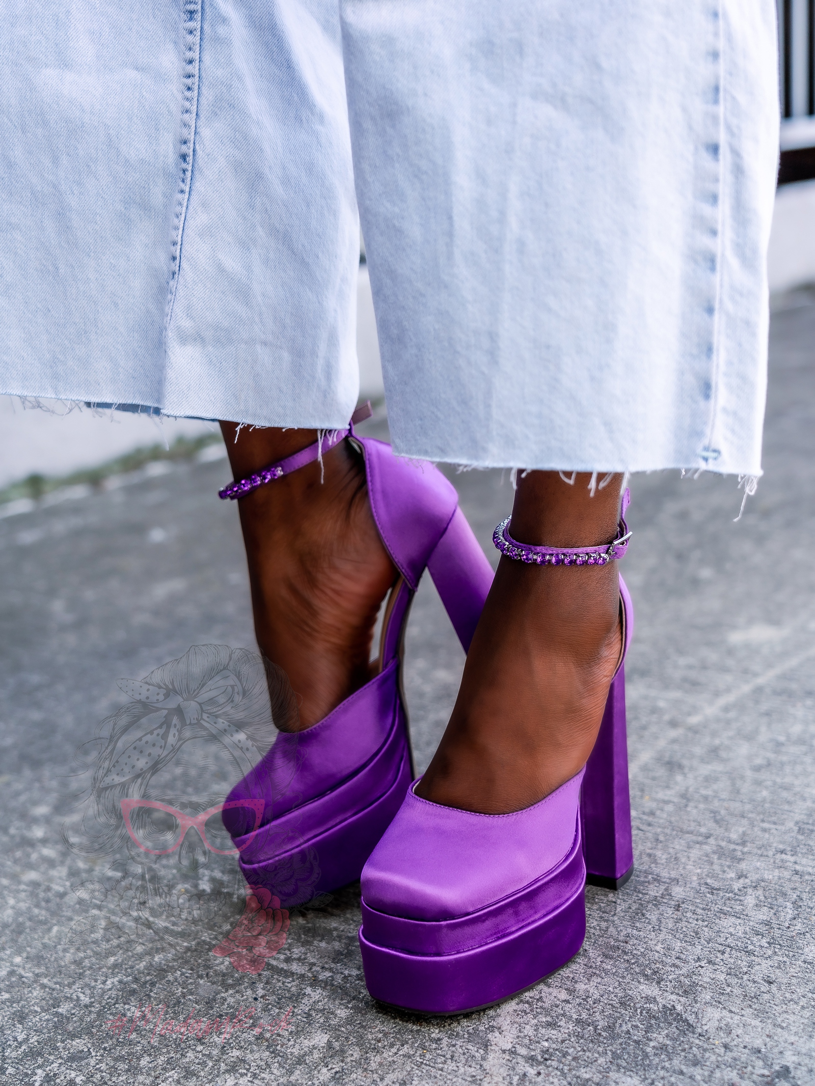 Sandały na platformie Madam Sukses fioletowe