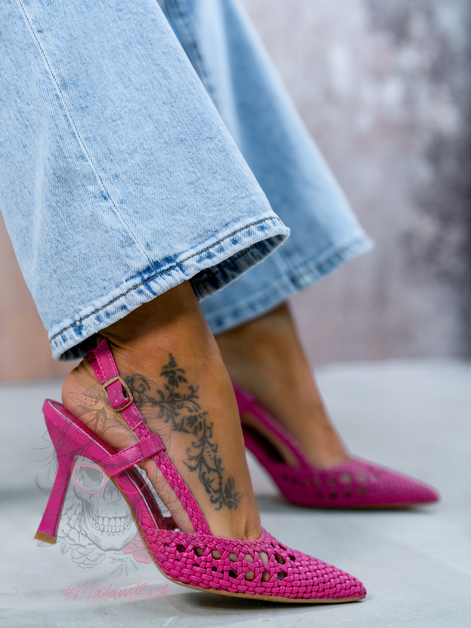 Czółenka plecione Madam Solin różowe