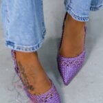 Czółenka plecione Madam Solin fioletowe