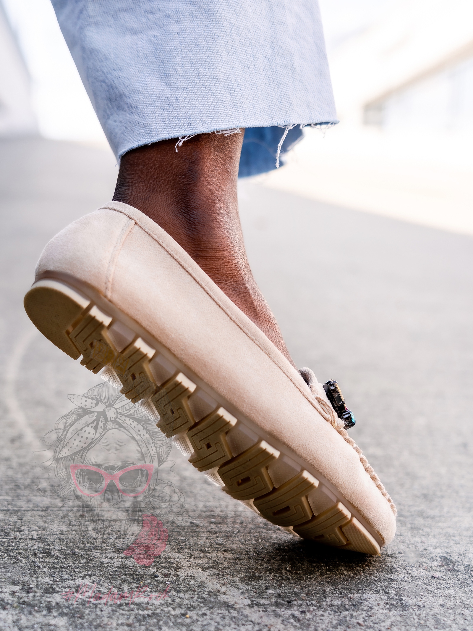 Mokasyny zamszowe Madam Nekos beżowe Mokasyny zamszowe Madam Nekos beżowe