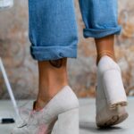 Mokasyny na słupku Madam Gombi beżowe