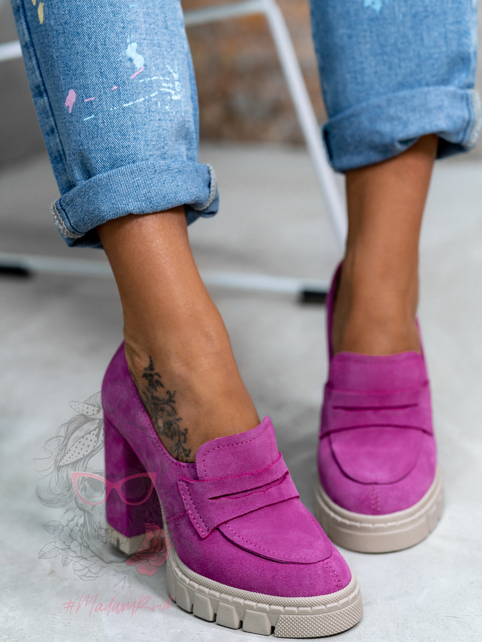 Mokasyny na słupku Madam Gombi fuksja Mokasyny na słupku Madam Gombi fuksja