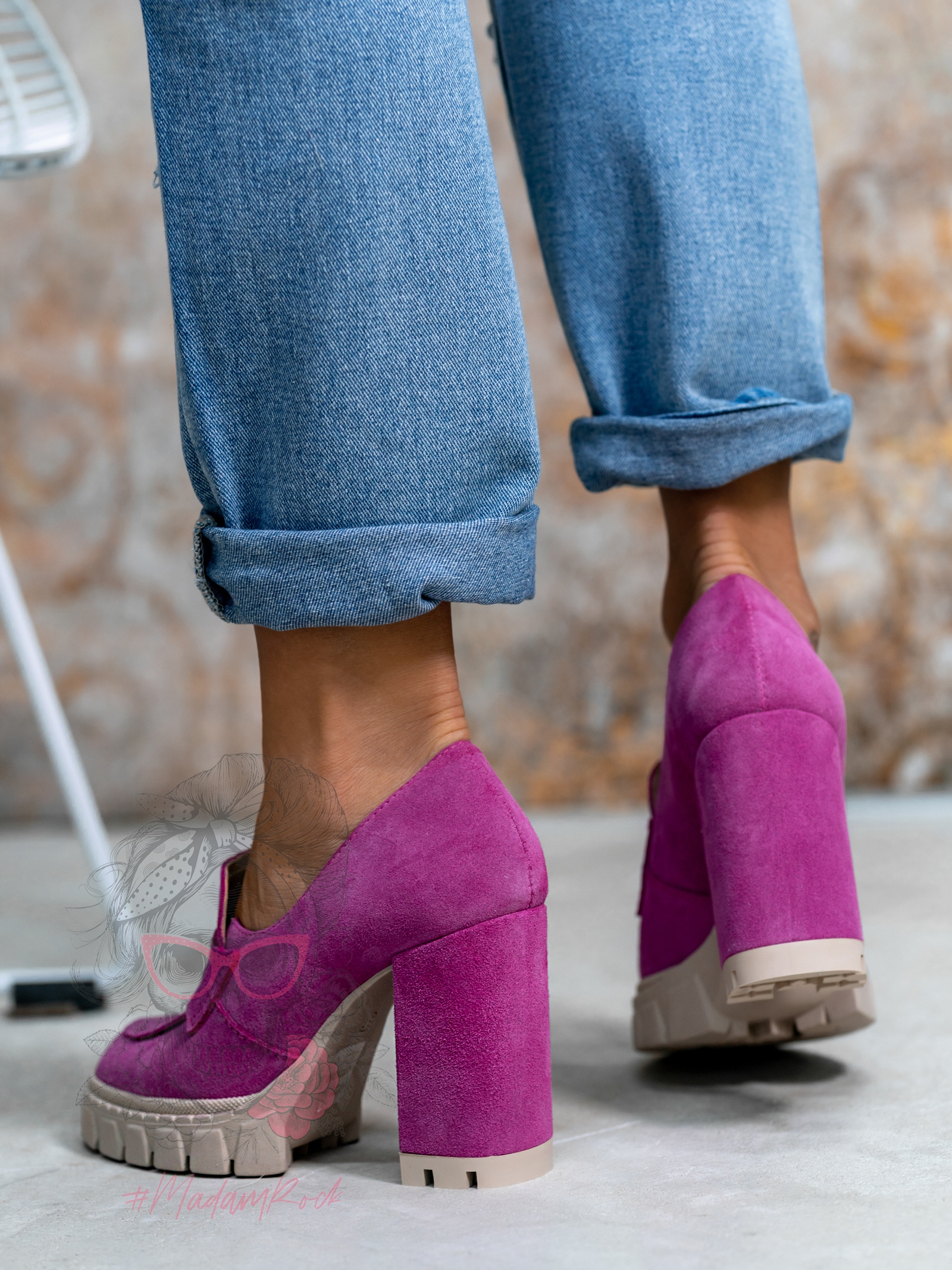 Mokasyny na słupku Madam Gombi fuksja Mokasyny na słupku Madam Gombi fuksja