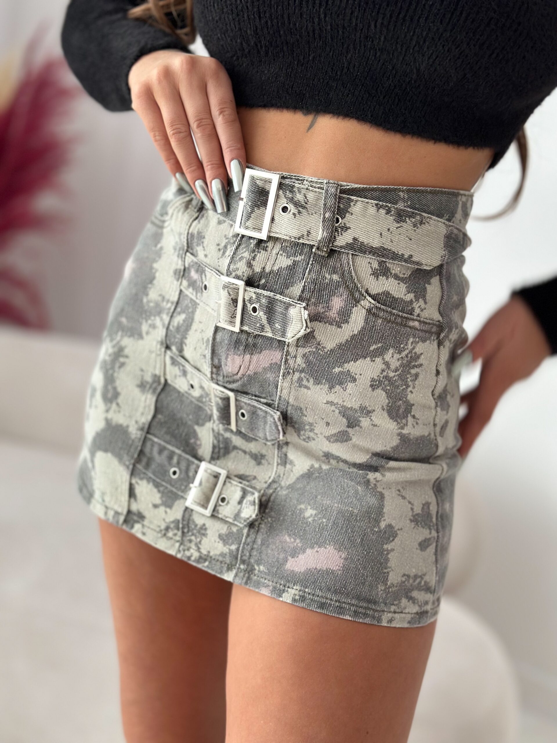 Spódniczka dekatyzowana Aigo szara