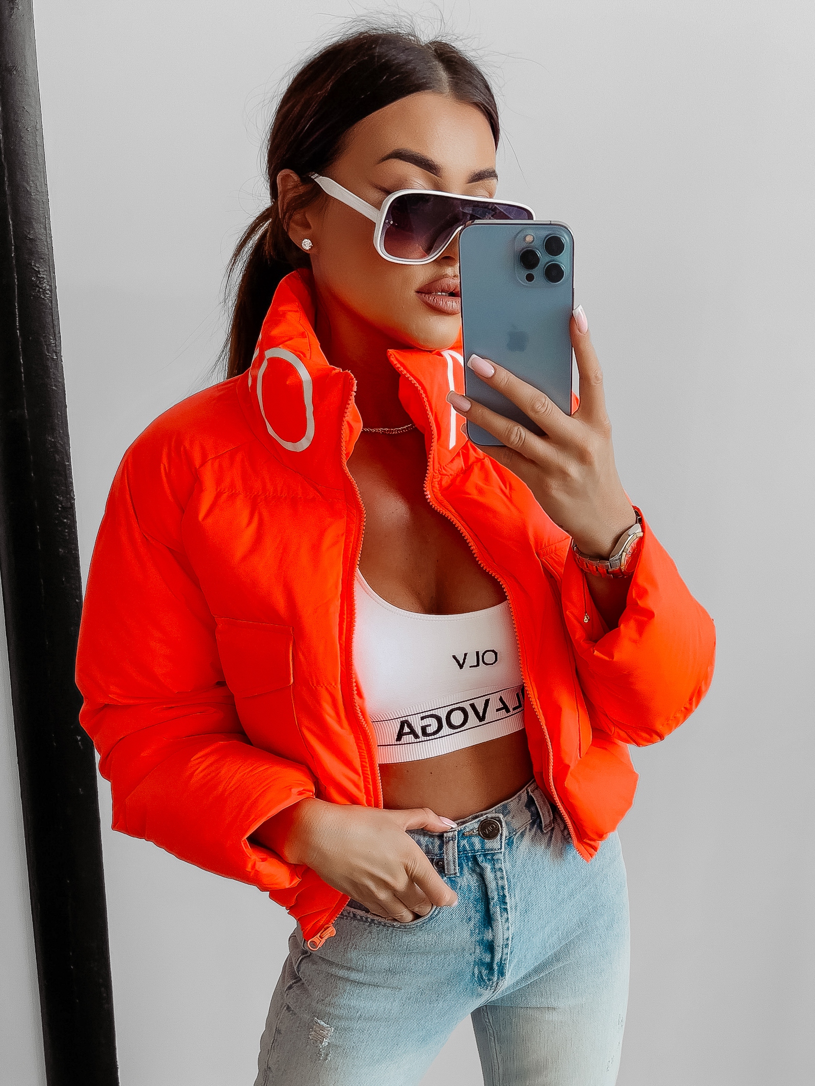 Kurtka przejściowa ALAYA OLAVOGA neon mandarynka Kurtka przejściowa ALAYA OLAVOGA neon mandarynka