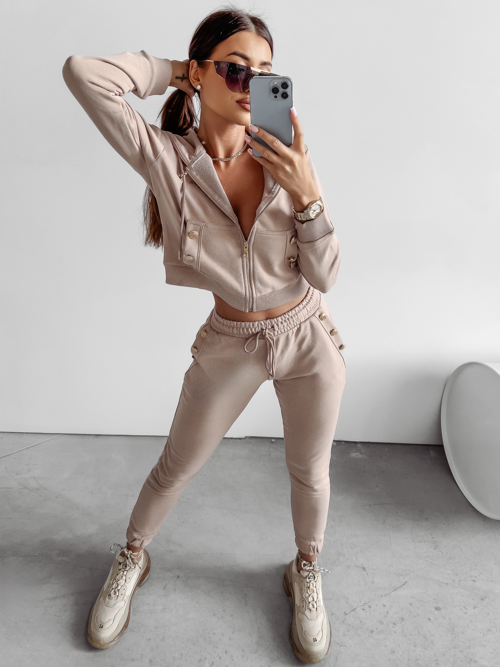 Komplet dzianinowy dresowy Ivy Ola Voga beżowy