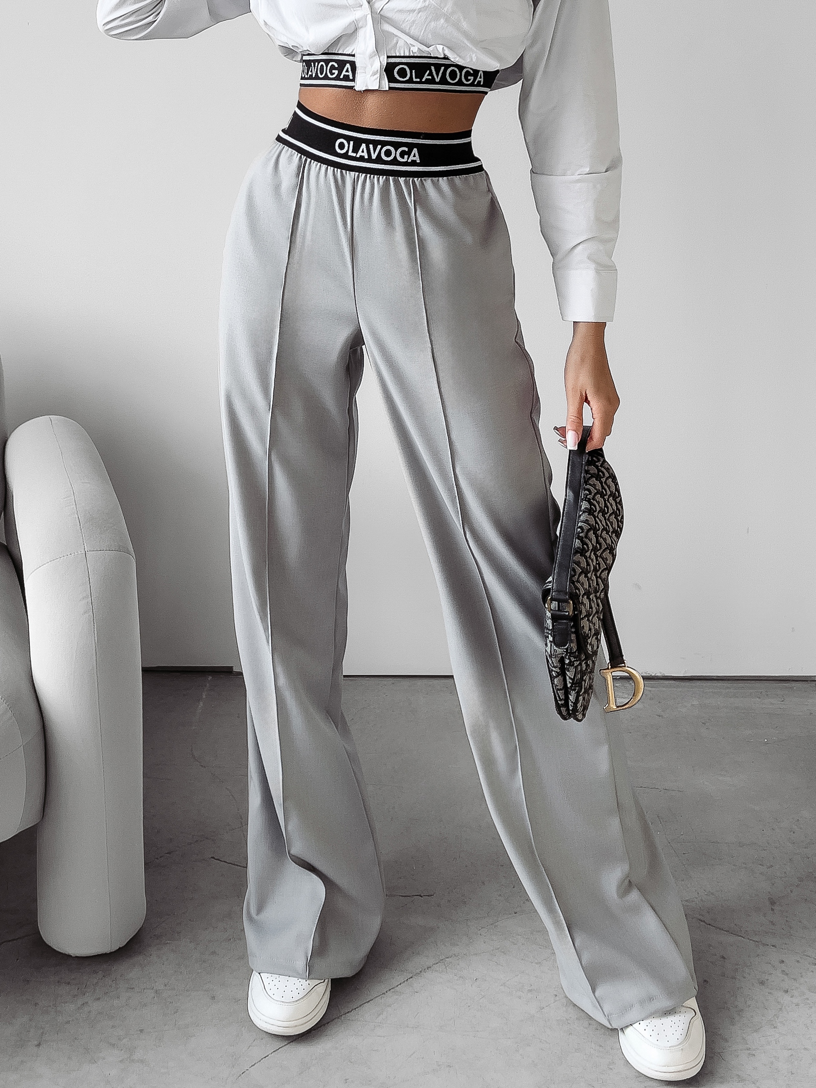 Spodnie eleganckie Vanilla Ola Voga szare