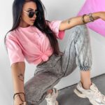 T-shirt klasyczny Asher Ola Voga różowy