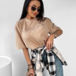 T-shirt klasyczny Asher Ola Voga beżowy