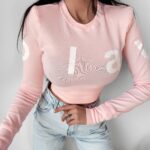 Bluzka dopasowana Vince Ola Voga pudrowa