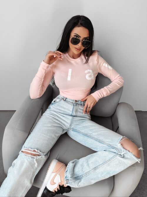 Bluzka dopasowana Vince Ola Voga pudrowa