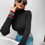 Golf prążkowany NEVE OLAVOGA czarny