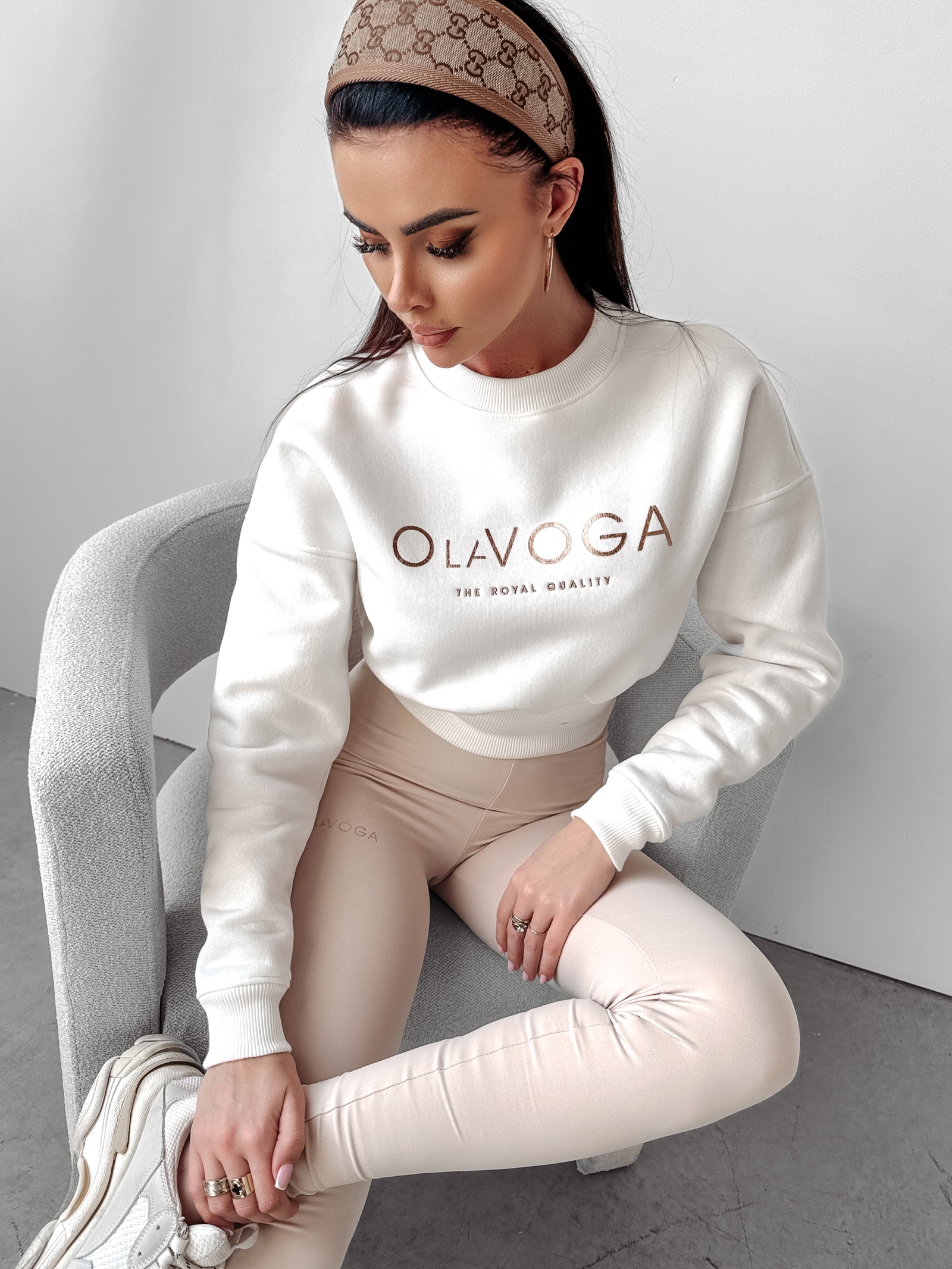 Bluza dzianinowa Colar Ola Voga ecru