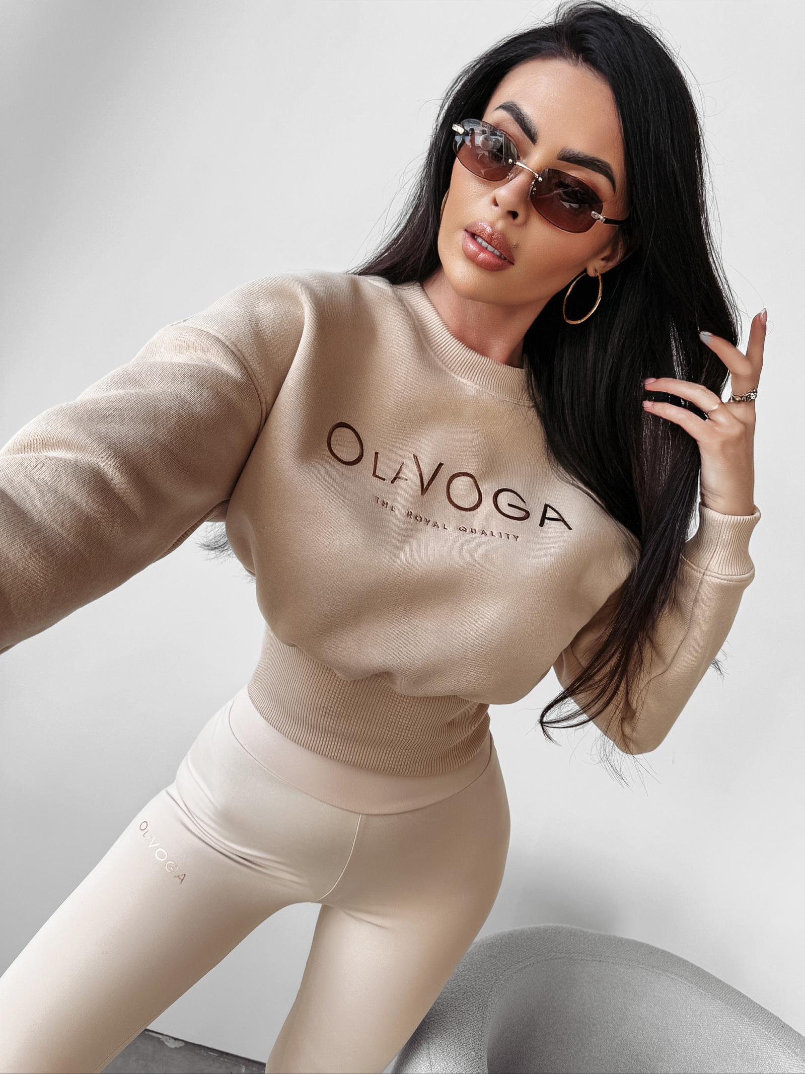 Bluza dzianinowa Colar Ola Voga beżowa