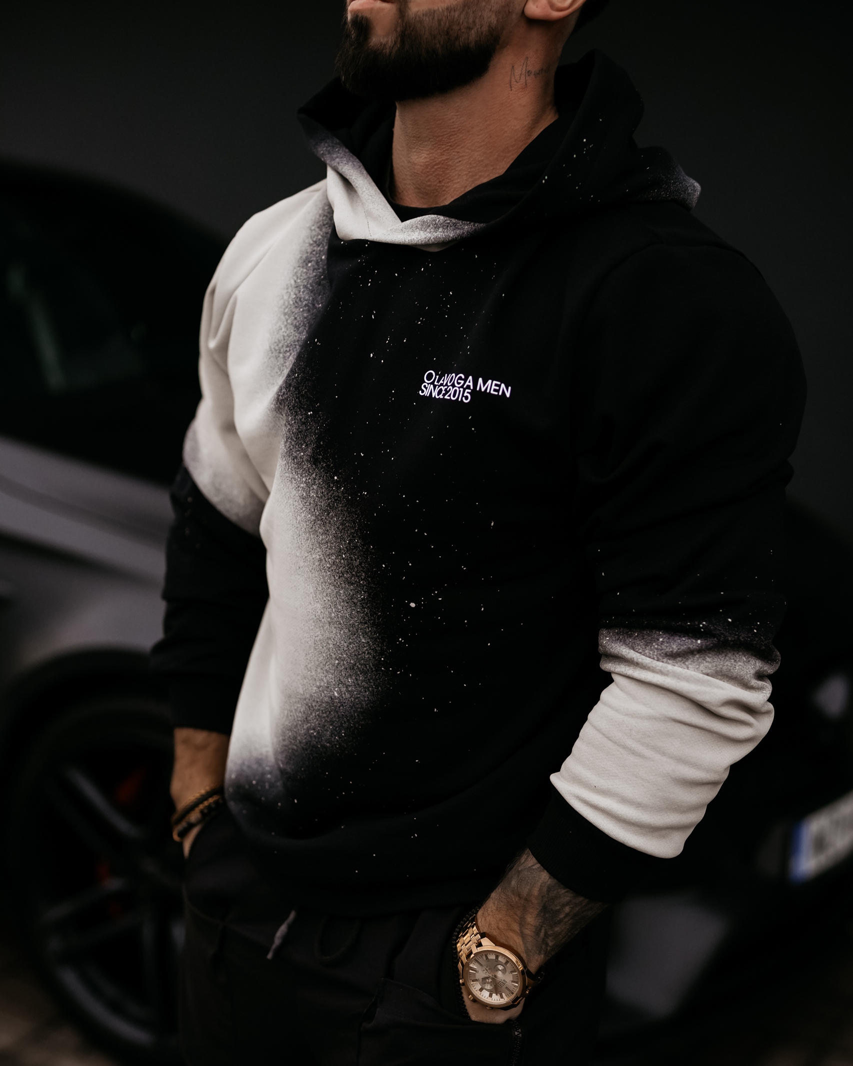 Bluza męska kangurka SPLASH OLAVOGA czarna