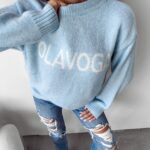 Sweter oversize Coffee Ola Voga błękitny