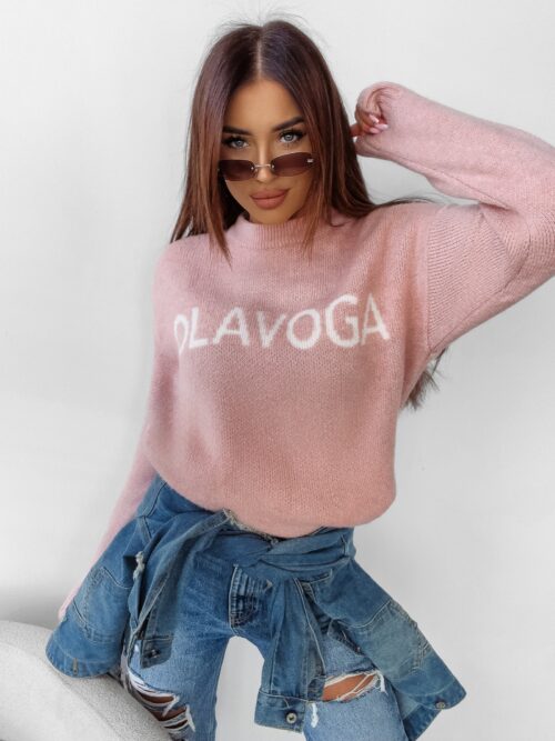 Sweter oversize Coffee Ola Voga pudrowy