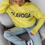 Sweter oversize Coffee Ola Voga limonkowy
