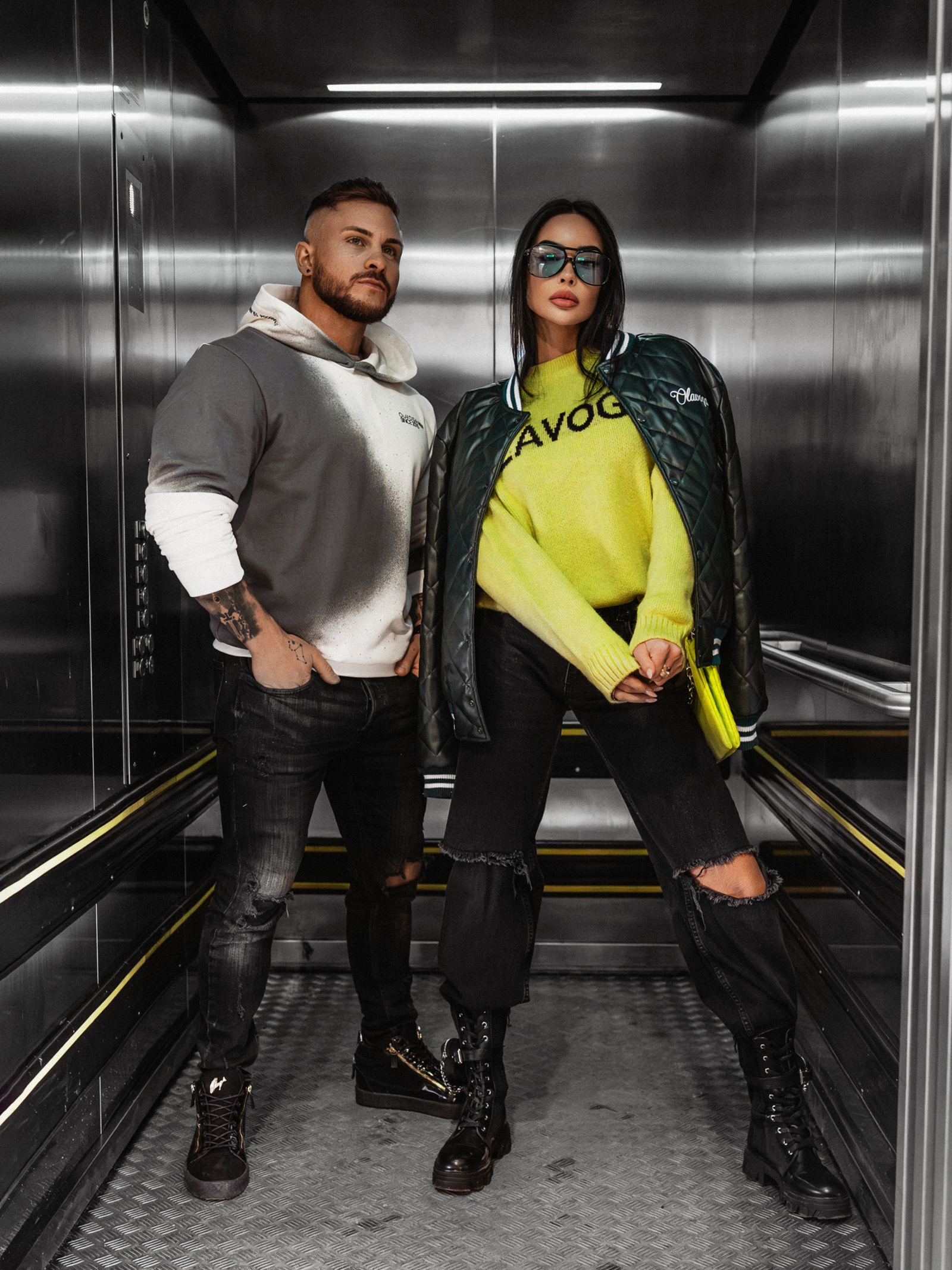 Sweter oversize Coffee Ola Voga limonkowy