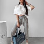 Spodnie jogger dekatyzowane Jervi Ola Voga szare