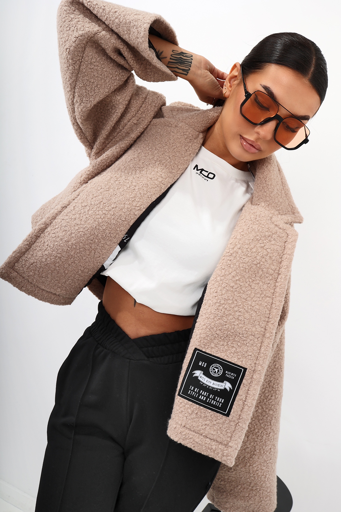 Kurtka z baranka MC BIST jasnobeżowa