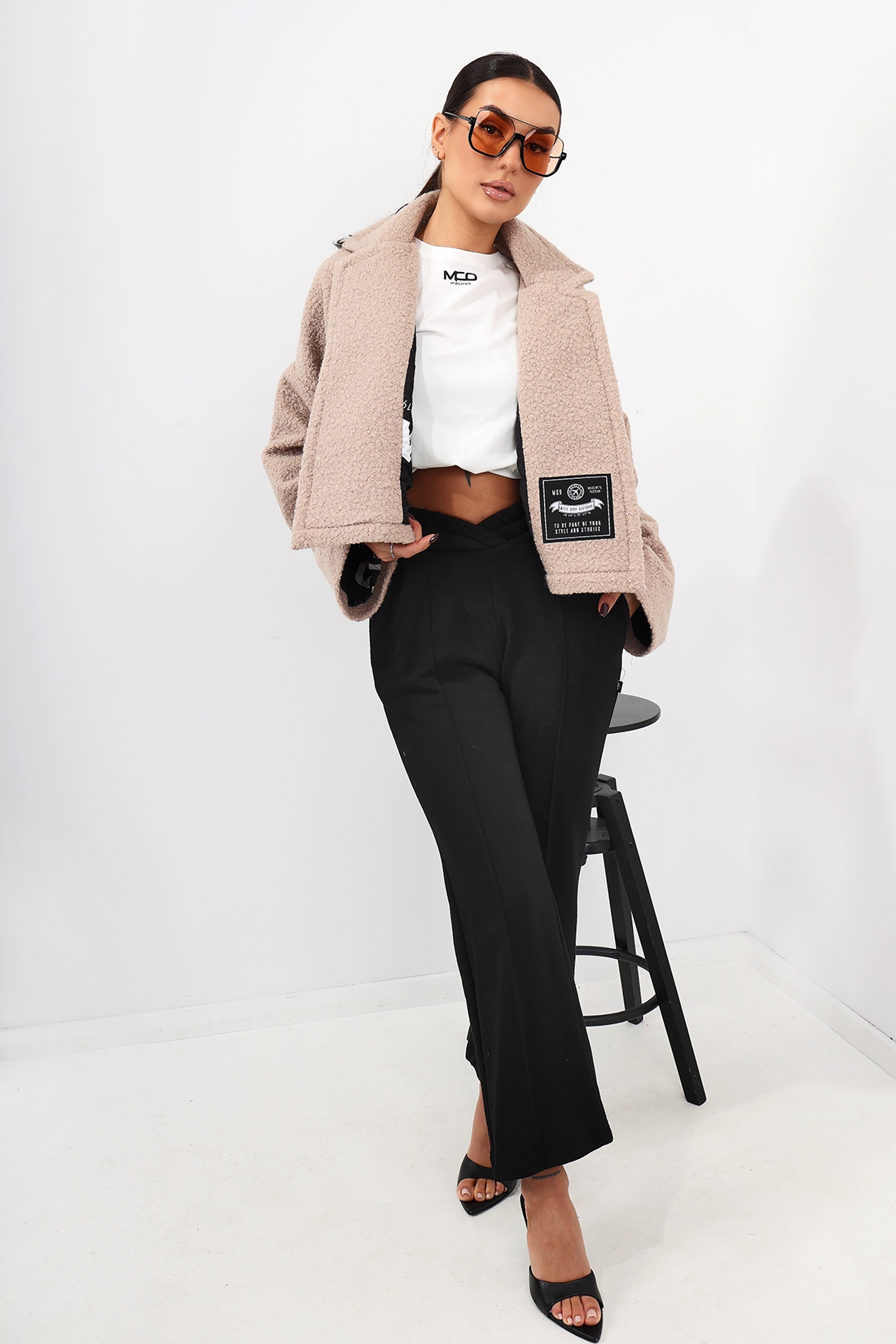 Kurtka z baranka MC BIST jasnobeżowa