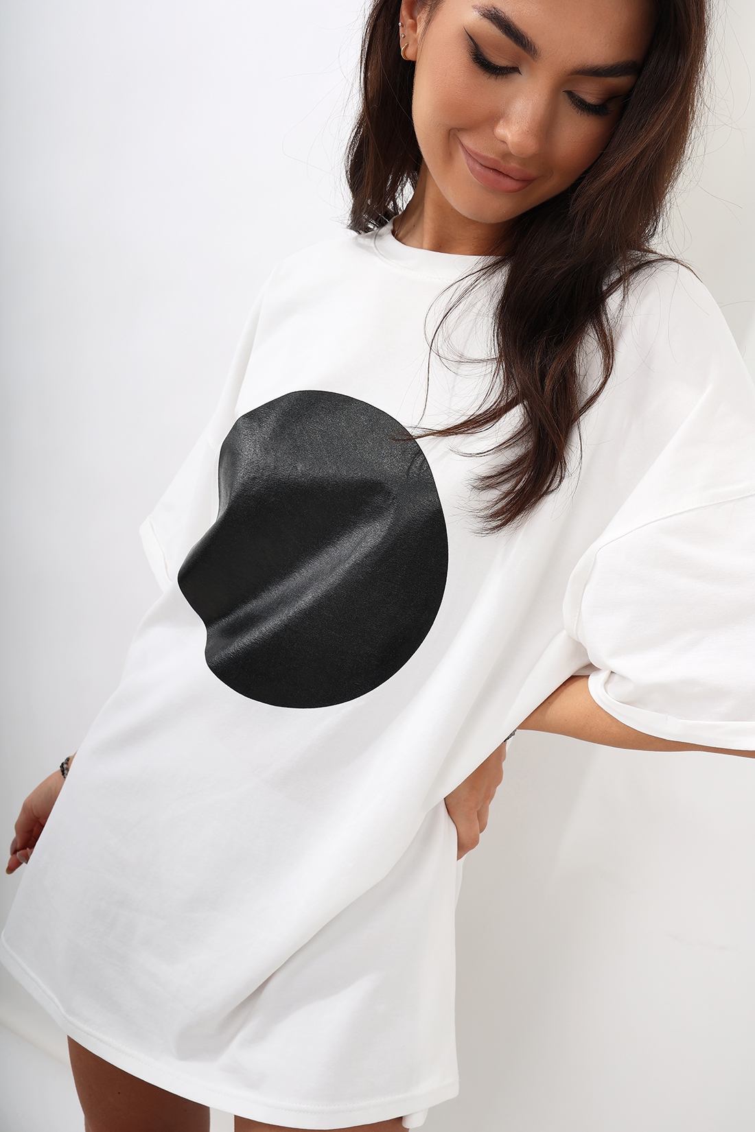 T-shirt oversize MC DOT biały