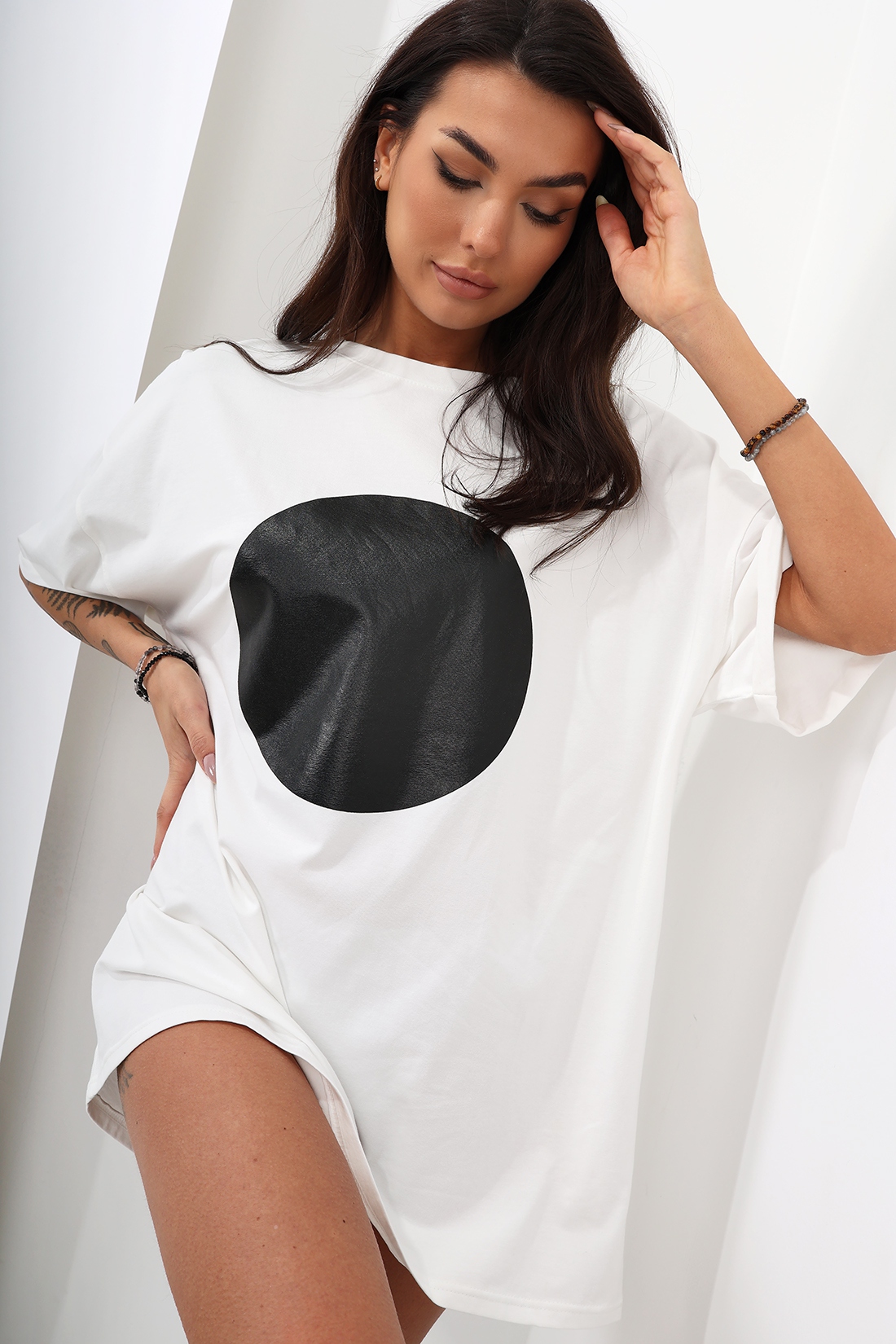 T-shirt oversize MC DOT biały