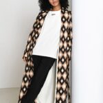 Płaszcz oversize MC ROMB czarno-beżowy