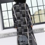 Płaszcz oversize MC ROMB w kratę czarno-szary