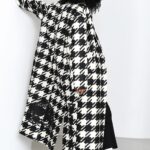 Płaszcz oversize MC ROMB w pepitkę czarno-biały