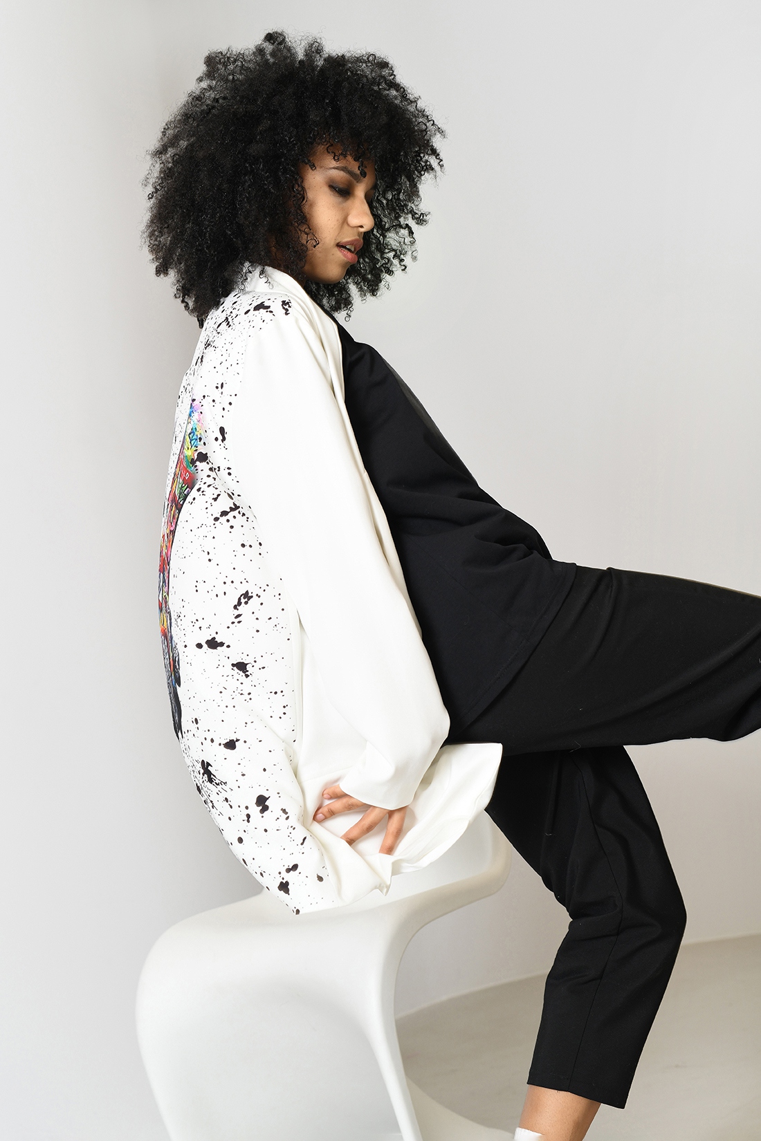 Marynarka oversize MC HELLO biała Marynarka oversize MC HELLO biała