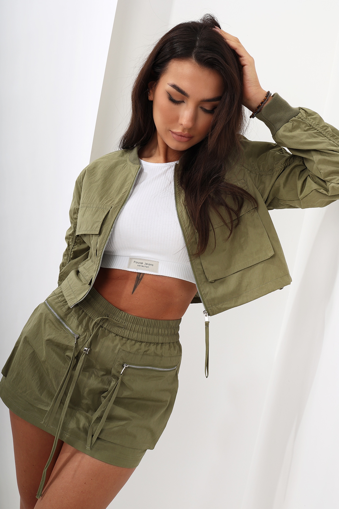 Komplet kurtka + spódniczka MC VIBE khaki