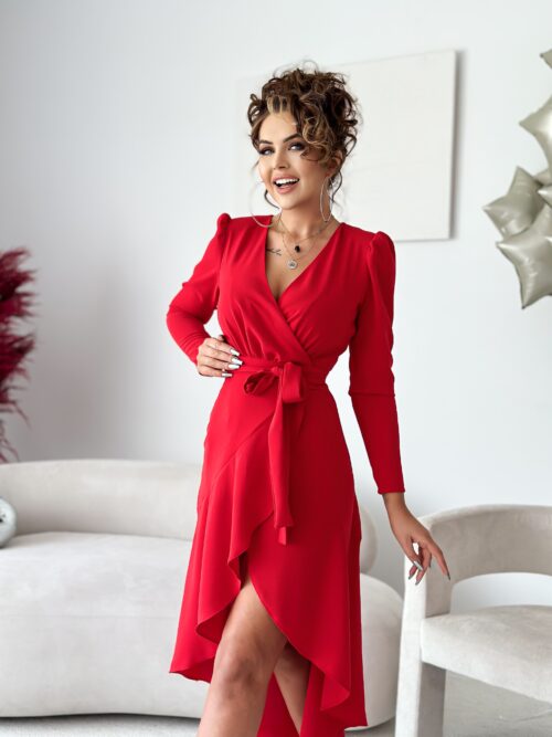 Sukienka podkreślająca talię NB Vabi czerwona