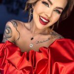 Sukienka satynowa NB Rora czerwona