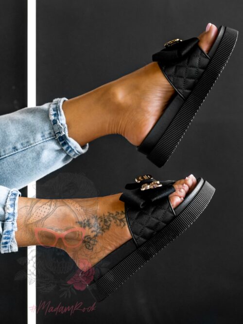 Klapki z misiem Rock Tods II czarne