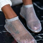 Sandałki z siatki Madam Spears srebrne