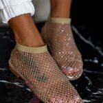 Sandałki z siatki Madam Spears złote