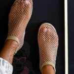 Sandałki z siatki Madam Spears złote