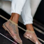 Sandałki z siatki Madam Spears złote