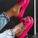 Klapki z misiem Rock Tods II fuksja