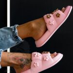 Klapki piankowe z misiami Madam Flobear słodki róż