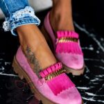 Mokasyny zamszowe Madam Selutto różowe