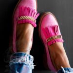 Mokasyny zamszowe Madam Selutto różowe