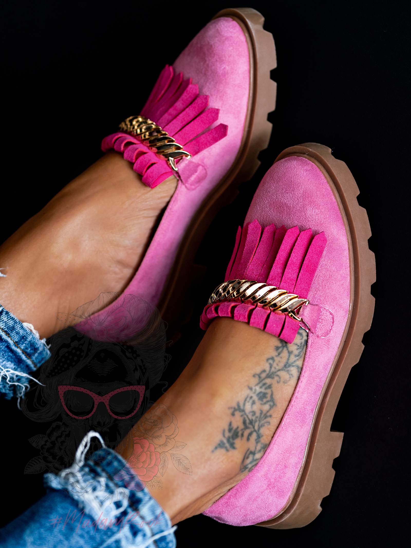 Mokasyny zamszowe Madam Selutto różowe Mokasyny zamszowe Madam Selutto różowe